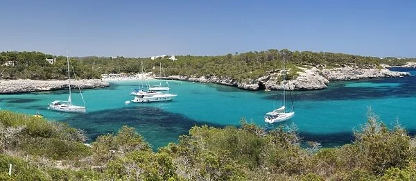 Cala Mondrago Bay, Parc Natural Mondrago, near Porto Pedro, Majorca (Mallorca), Balearic Islands (Islas Baleares), Spain, Mediterranean, Europe