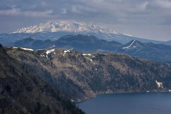The caldera of Lake Mashu, Akan National Park, Hokkaido, Japan, Asia