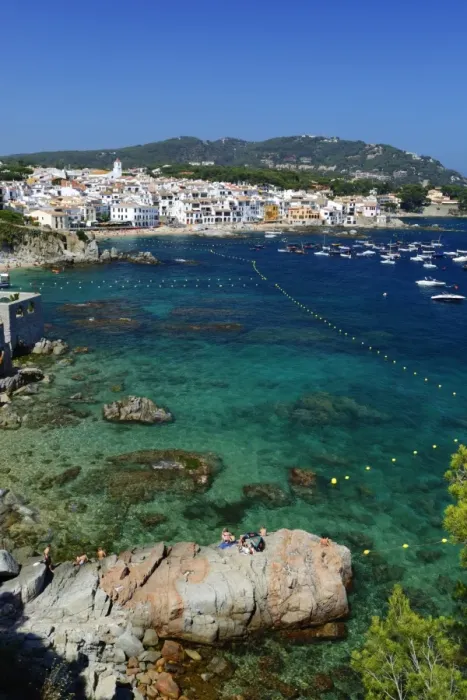 Framed Print : Calella de Palafrugell and Cap de St. Sebastia, Costa Brava, Catalonia, Spain, Mediterranean, Europe