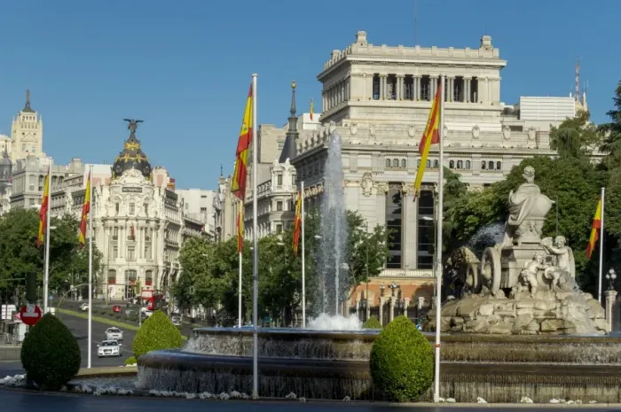 Framed Print : Calle de Alcala, Plaza de Cibeles, Madrid, Spain, Europe