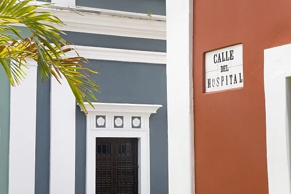 Calle de Hospital in Old City of San Juan, Puerto Rico Island, West Indies, United States of America, Central America