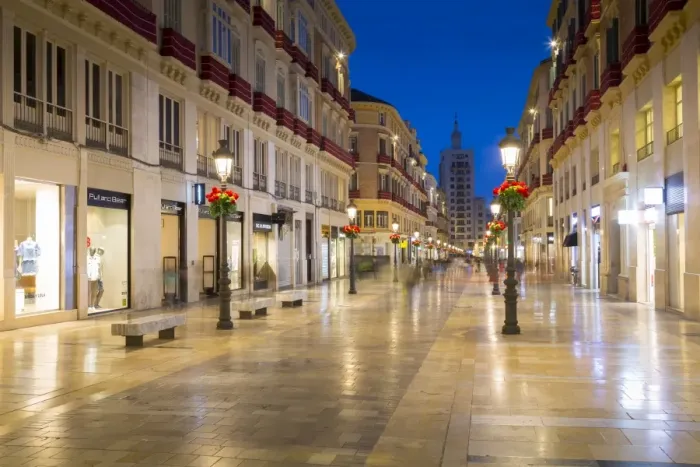 Framed Print : Calle Marques de Larios at dusk, Malaga, Costa del Sol, Andalusia, Spain, Europe Framed Print : Calle Marques de Larios at dusk, Malaga, Costa del Sol, Andalusia, Spain, Europe