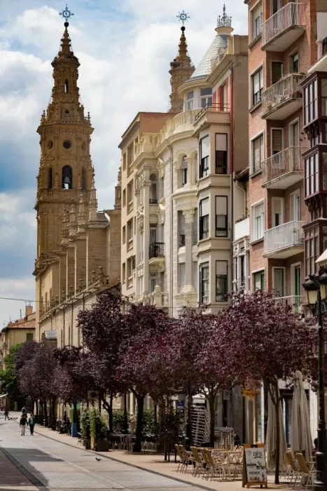 Framed Print : Calle Portales with Santa Maria de la Redonda Cathedral in Logrono, La Rioja, Spain Framed Print : Calle Portales with Santa Maria de la Redonda Cathedral in Logrono, La Rioja, Spain