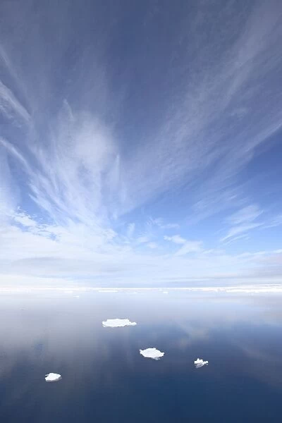 Calm water off the coast of Spitsbergen Island with
