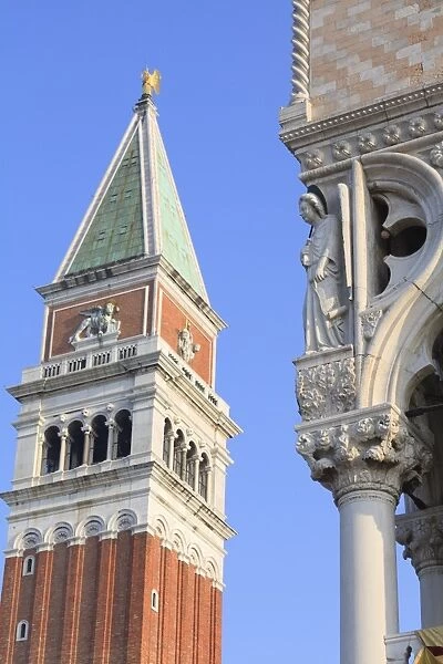 The Campanile and Doges Palace, St. Marks Square, Venice, UNESCO World Heritage Site