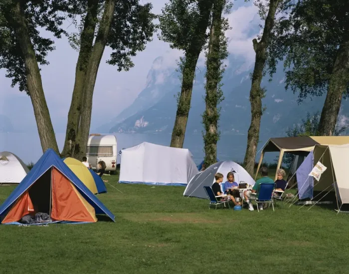 Framed Print : Camping at Wallensee Framed Print : Camping at Wallensee