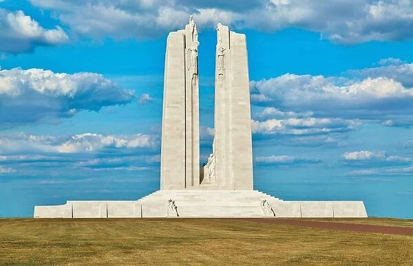The Canadian National Vimy Memorial in Northern France, a memorial to 60000 Canadians killed or missing in WW1, Vimy, Pas de Calais, France, Europe