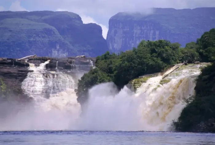 Framed Print : Canaima Lagoon and falls Framed Print : Canaima Lagoon and falls