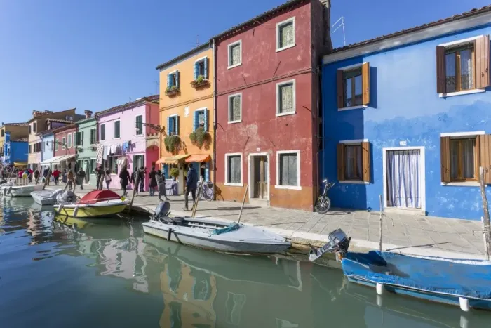Framed Print : Canal and colourful facade, Burano, Veneto, Italy, Europe Framed Print : Canal and colourful facade, Burano, Veneto, Italy, Europe