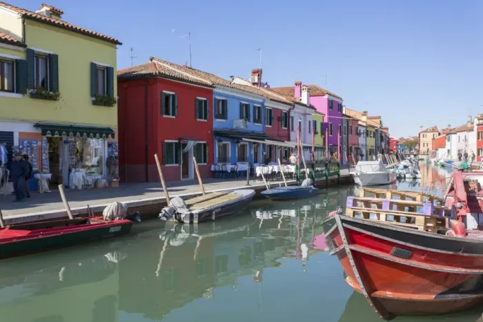 Framed Print : Canal and colourful facades, Burano, Veneto, Italy, Europe Framed Print : Canal and colourful facades, Burano, Veneto, Italy, Europe