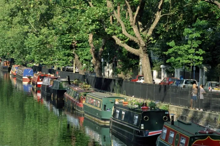 Framed Print : Canal and houseboats, Little Venice, London, England, United Kingdom, Europe Framed Print : Canal and houseboats, Little Venice, London, England, United Kingdom, Europe