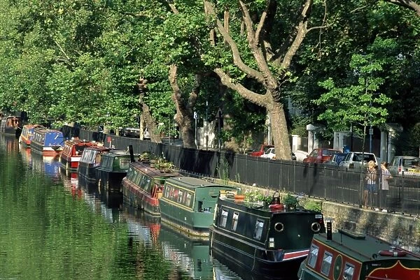 Canal and houseboats, Little Venice, London, England, United Kingdom, Europe