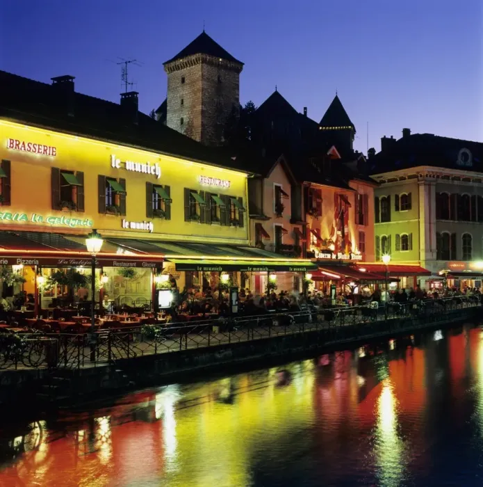 Framed Print : Canal side restaurants below the Chateau at dusk, Annecy, Lake Annecy, Rhone Alpes, France, Europe Framed Print : Canal side restaurants below the Chateau at dusk, Annecy, Lake Annecy, Rhone Alpes, France, Europe