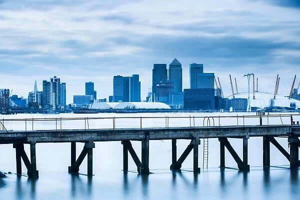Canary Wharf from London Docklands, London, England, United Kingdom, Europe