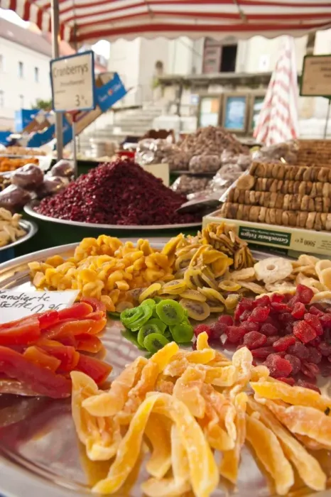 Framed Print : Candied fruits in local market in Regensburg, Bavaria, Germany, Europe Framed Print : Candied fruits in local market in Regensburg, Bavaria, Germany, Europe