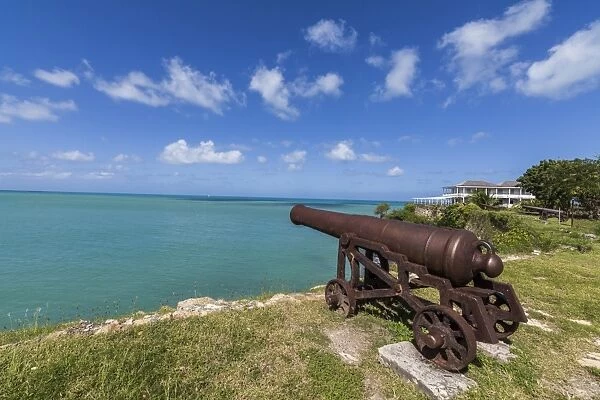 A cannon dating from the 17th century stands guard at Fort James one of the most
