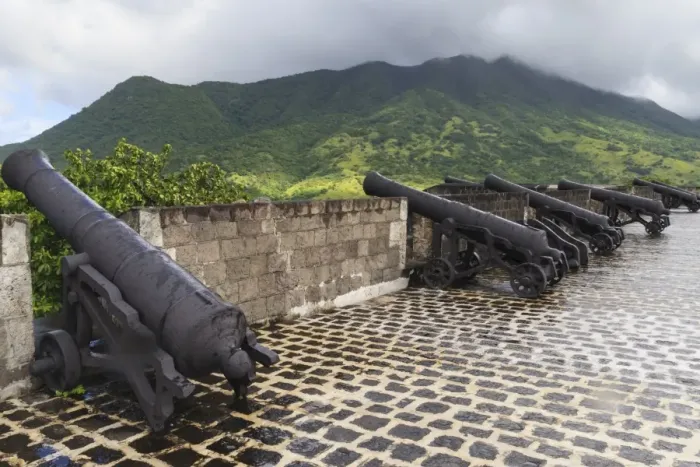 Framed Print : Cannons and green hills, Brimstone Hill Fortress, UNESCO World Heritage Site, St. Kitts, St. Kitts and Nevis, West Indies, Caribbean, Central America Framed Print : Cannons and green hills, Brimstone Hill Fortress, UNESCO World Heritage Site, St. Kitts, St. Kitts and Nevis, West Indies, Caribbean, Central America