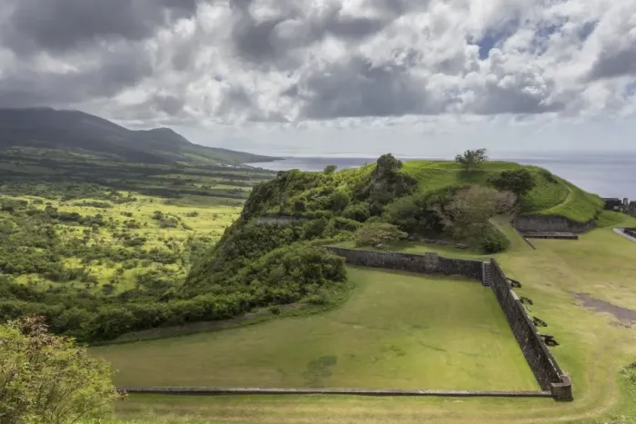 Framed Print : Cannons, ruins and green hills, Brimstone Hill Fortress, UNESCO World Heritage Site, St. Kitts, St. Kitts and Nevis, Caribbean, Central America Framed Print : Cannons, ruins and green hills, Brimstone Hill Fortress, UNESCO World Heritage Site, St. Kitts, St. Kitts and Nevis, Caribbean, Central America