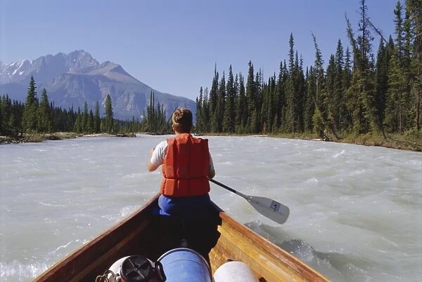 Canoe trip on the Kicking Horse River, British Columbia, Canada