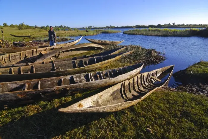 Framed Print : Canoes by the Manakara River, part of the Pangalanes Canal system, Manakara Framed Print : Canoes by the Manakara River, part of the Pangalanes Canal system, Manakara