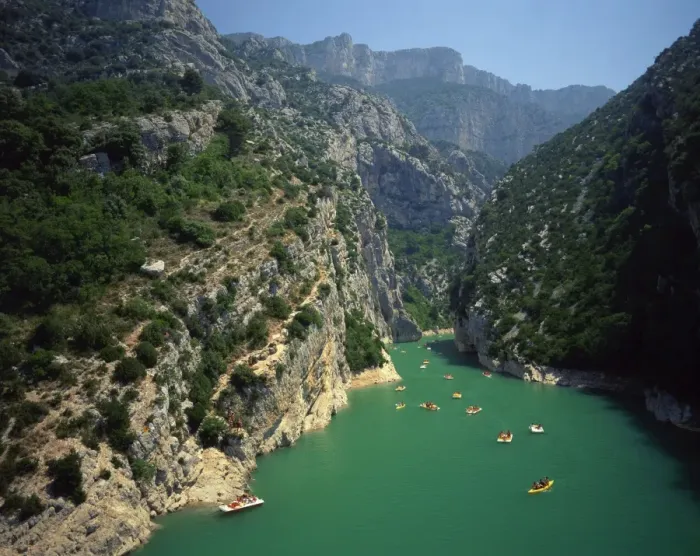 Framed Print : Canoes and pedalos on the River Verdon in the Grand Canyon du Verdon near Lac de Ste Croix Framed Print : Canoes and pedalos on the River Verdon in the Grand Canyon du Verdon near Lac de Ste Croix