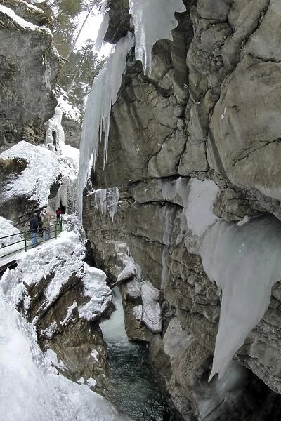 Canyon Breitachklamm in winter, Oberstdorf, Allgau Alps, Bavaria, Germany, Europe