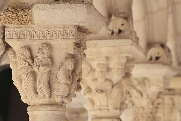 Capitals in the Cloister of Saint Sauveur cathedral, Aix en Provence, Bouches du Rhone