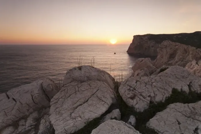 Framed Print : Capo Caccia at sunset, Province Nurra, Sardinia, Italy, Mediterranean, Europe
