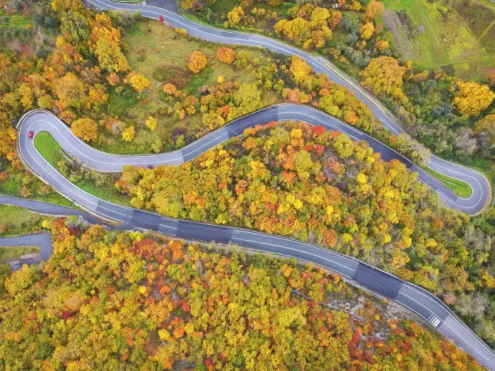Framed Print : A car driving along the mountain road on an autumn day, Tuscan-Emilian Apennine National Park, Tuscany, Italy, Europe Framed Print : A car driving along the mountain road on an autumn day, Tuscan-Emilian Apennine National Park, Tuscany, Italy, Europe