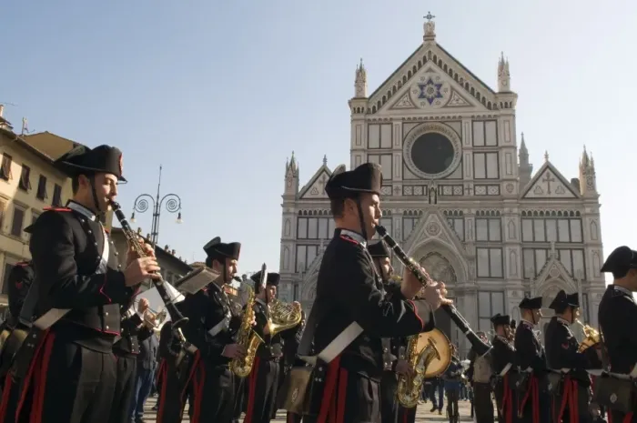 Framed Print : Carabinieris band in Santa Croce Square, Florence (Firenze), Tuscany, Italy, Europe Framed Print : Carabinieris band in Santa Croce Square, Florence (Firenze), Tuscany, Italy, Europe