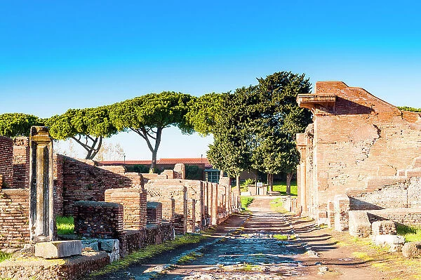 Cardus, Ostia Antica archaeological site, Ostia, Rome province, Latium (Lazio), Italy, Europe