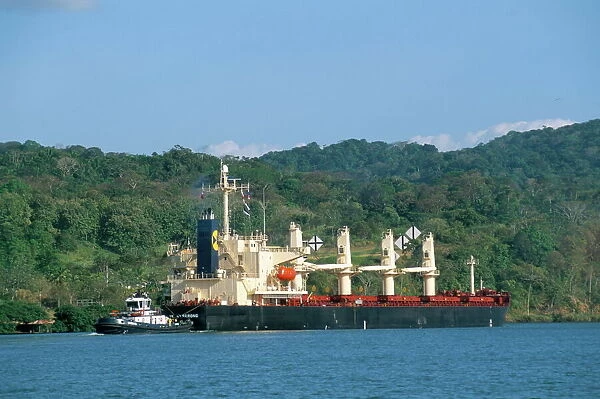 Cargo ship in Culebra Cut