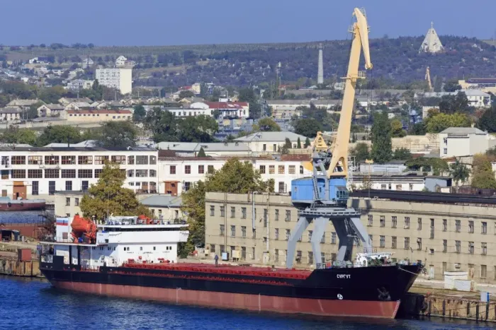 Framed Print : Cargo ship in South Harbour, Sevastopol, Crimea, Ukraine, Europe Framed Print : Cargo ship in South Harbour, Sevastopol, Crimea, Ukraine, Europe