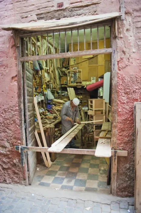 Framed Print : Carpenter in his workshop in the souk of Marrakech, Morocco, North Africa, Africa Framed Print : Carpenter in his workshop in the souk of Marrakech, Morocco, North Africa, Africa