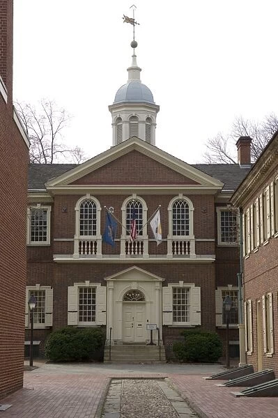 Carpenters Hall, newly built in 1774 when it hosted the First Continental Congress which met to oppose British rule, Philadelphia, Pennsylvania, United States of America