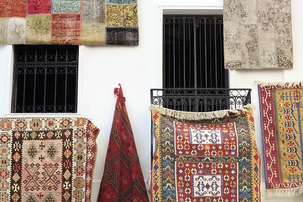 Carpet store in Bodrum, Turkey, Anatolia, Asia Minor, Eurasia
