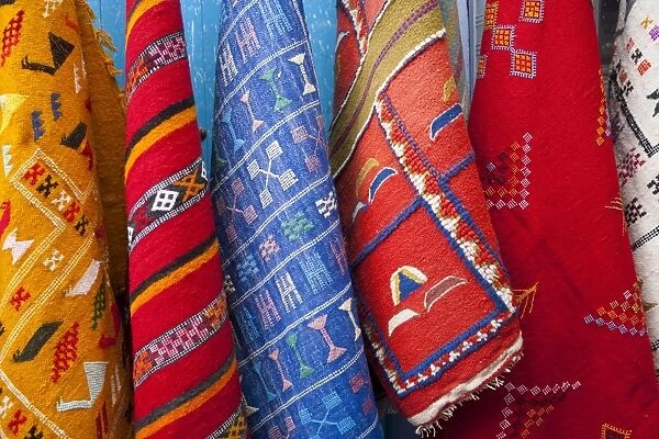 Carpets, Chefchaouen, Morocco, North Africa, Africa