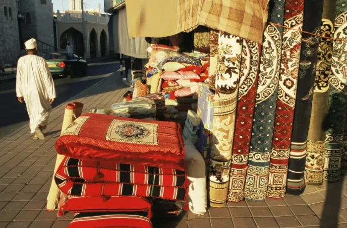 Framed Print : Carpets, cushions and rugs for sale near the Muttrah souk Framed Print : Carpets, cushions and rugs for sale near the Muttrah souk