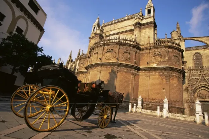 Framed Print : Carriage waiting by cathedral Framed Print : Carriage waiting by cathedral