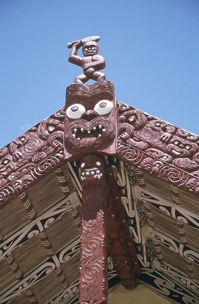 Carved bargeboards on Tamatekapua meeting house