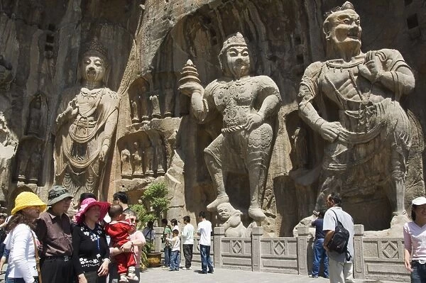 Carved Buddha images at Longmen Caves, Dragon Gate Grottoes, dating from the 6th to 8th Centuries