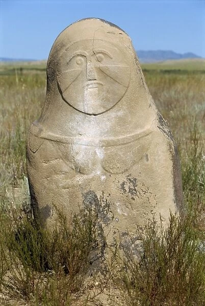 Carved figure at the Kayinarl Tombs, Turkic from 2nd century BC to 7th century AD