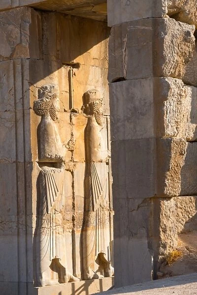Carved relief of Royal Persian Guards, Persepolis, UNESCO World Heritage Site, Iran