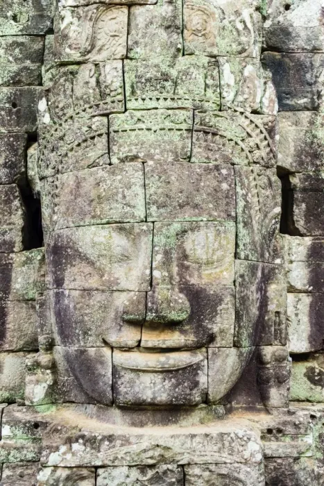 Framed Print : Carved stone faces at Prasat Bayon temple ruins, Angkor Thom, UNESCO World Heritage Site Framed Print : Carved stone faces at Prasat Bayon temple ruins, Angkor Thom, UNESCO World Heritage Site