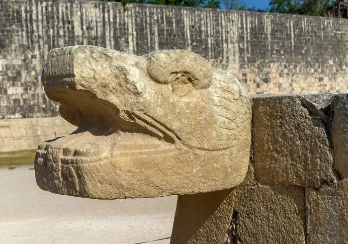 Framed Print : Carved stonework jaguar head with walls of the ball court, Juego de Pelota, Mayan ruins, Chichen Itza, UNESCO World Heritage Site, Yucatan, Mexico, North America Framed Print : Carved stonework jaguar head with walls of the ball court, Juego de Pelota, Mayan ruins, Chichen Itza, UNESCO World Heritage Site, Yucatan, Mexico, North America