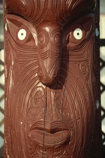 Carving detail, Ohinemutu Marae Meeting House, North Island, New Zealand, Pacific