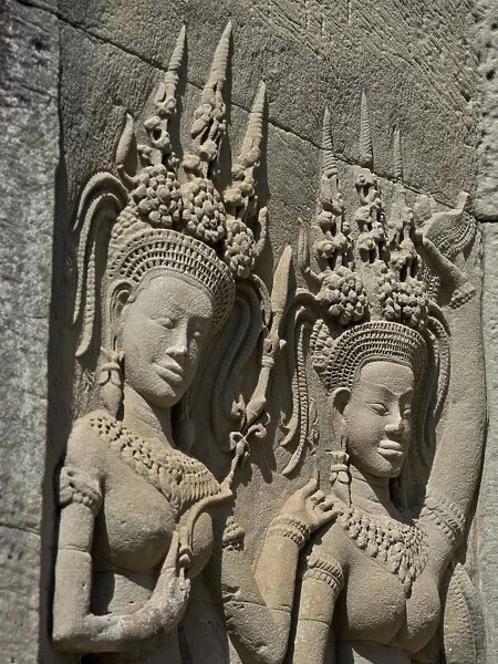 Detail of carvings, Angkor Wat Archaeological Park, UNESCO World Heritage Site, Siem Reap