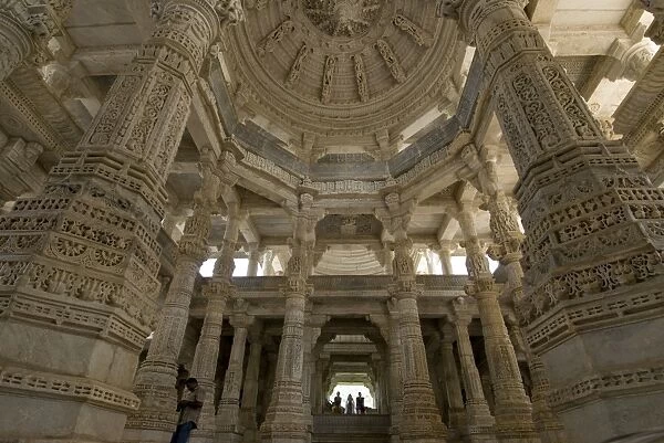 Carvings inside the Jain Temple, Ranakpur, Rajasthan, India
