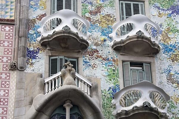 Casa Batllo by Gaudi, Barcelona, Catalonia, Spain, Europe