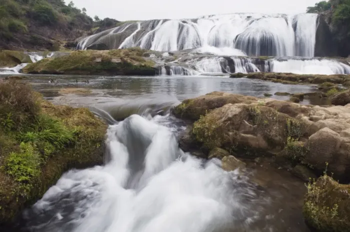 Framed Print : A cascade at Huangguoshu Falls, Guizhou Province, China, Asia